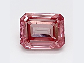 1.19ct Vivid Pink Emerald Cut Lab-Grown Diamond SI2 Clarity IGI Certified