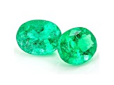 Colombian Emerald 7.2x5.6mm Oval Matched Pair 2.00ctw