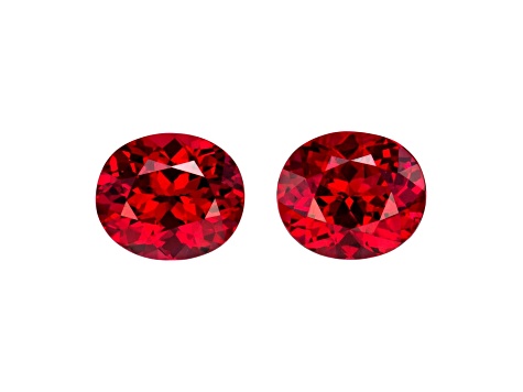 Red Spinel 6.1x5.2mm Oval Matched Pair 1.67ctw