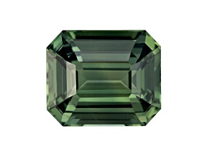 Green Sapphire 10.1x8mm Emerald Cut 4.24ct