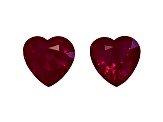 Ruby 7x7mm Heart Shape Matched Pair 3.1ctw