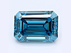 1.59ct Dark Blue Emerald Cut Lab-Grown Diamond SI1 Clarity IGI Certified