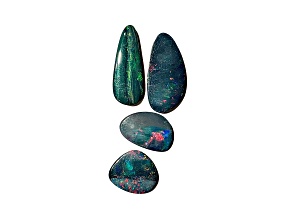 Opal on Ironstone Free-Form Doublet Set of 4 8.52ctw