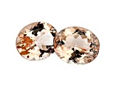 Peach Morganite 12x10mm Oval Matched Pair 8.6ctw