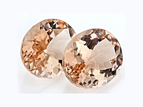 Peach Morganite 12x10mm Oval Matched Pair 8.6ctw