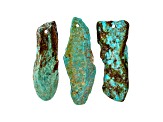 Sonoran Turquoise 55x15mm Pre-Drilled Tumbled Nugget Focal Bead Set of 3