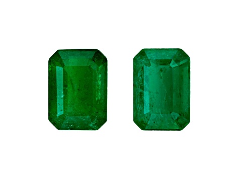 Zambian Emerald 7x5mm Emerald Cut Matched Pair 1.85ctw
