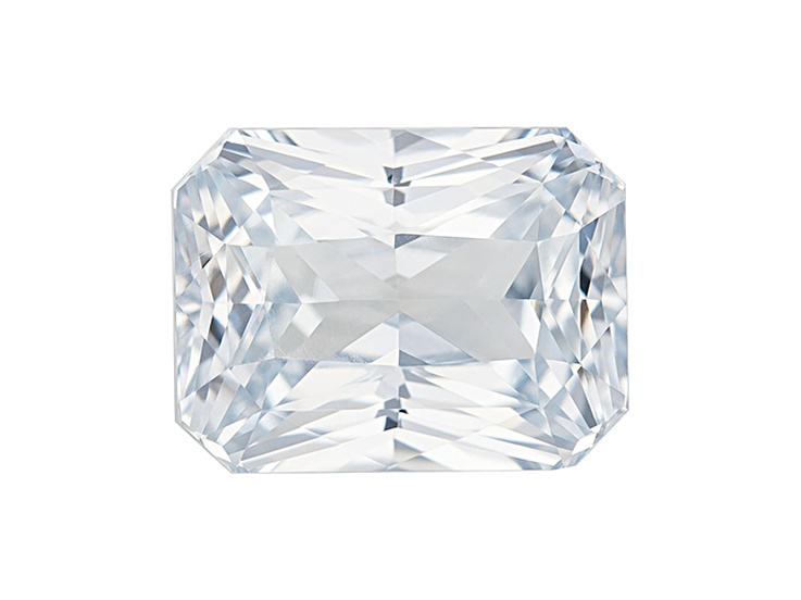 White Sapphire Loose Gemstone 10.98x8.32mm Radiant Cut 6.06ct