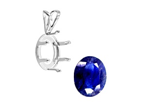 Sapphire Diffused 10x8mm Oval 2.50ct With Sterling Silver Pendant Casting