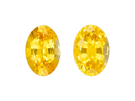 Yellow Sapphire 6.5x4.5mm Oval Matched Pair 1.42ctw