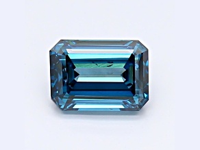 1.03ct Dark Blue Emerald Cut Lab-Grown Diamond SI1 Clarity IGI Certified