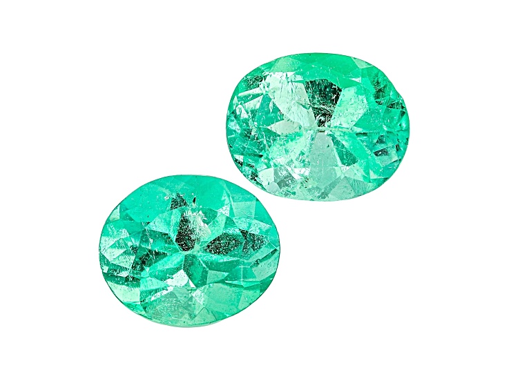 Colombian Emerald 7x6mm Oval Set of 2 1.85ctw
