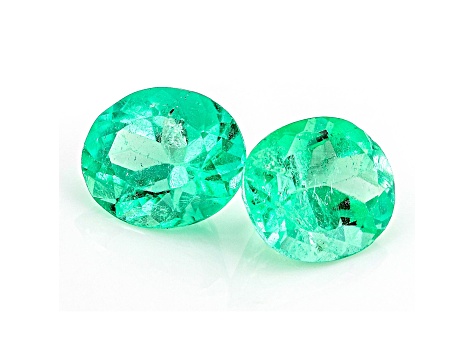 Colombian Emerald 7x6mm Oval Set of 2 1.85ctw