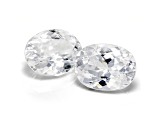 White Zircon 8x6mm Oval Matched Pair 3.50ctw