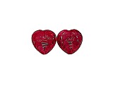 Ruby Unheated 11.6x11.3mm Heart Shape Carving Pair 17.68ct