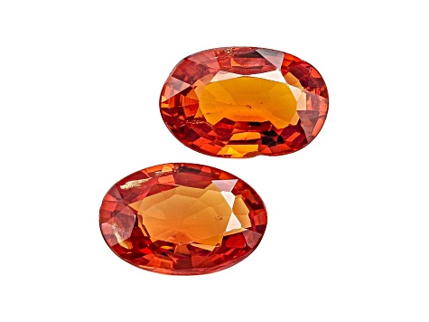 Orange Sapphire 6x4mm Oval Matched Pair 0.80ctw