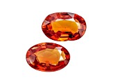 Orange Sapphire 6x4mm Oval Matched Pair 0.80ctw