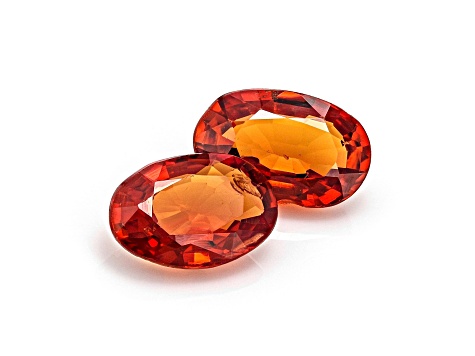 Orange Sapphire 6x4mm Oval Matched Pair 0.80ctw