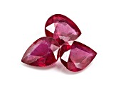 Ruby 10x8mm Pear Shape Set of 3 8.21ctw