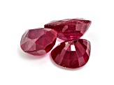 Ruby 10x8mm Pear Shape Set of 3 8.21ctw