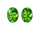Green Tourmaline 9.1x6.9mm Oval Matched Pair 3.84ctw