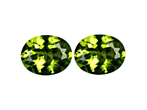 Peridot 9.83x7.78mm Oval Matched Pair 5.06ctw