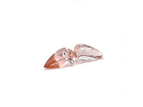 Morganite 21x12mm Pear Shape Matched Pair 21.45ctw