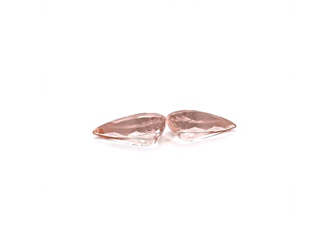 Morganite 21x12mm Pear Shape Matched Pair 21.45ctw