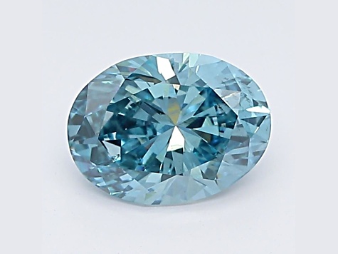 1.05ct Vivid Blue Oval Lab-Grown Diamond SI2 Clarity IGI Certified