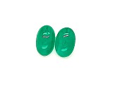 Colombian Emerald 14.0x9.1mm Oval Cabochon Pair 9.86ct
