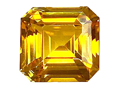 Yellow Sapphire Loose Gemstone 9.3x9mm Emerald Cut 5.06ct