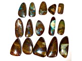 Boulder Opal Pre-Drilled Free-Form Cabochon Set of 15 154ctw