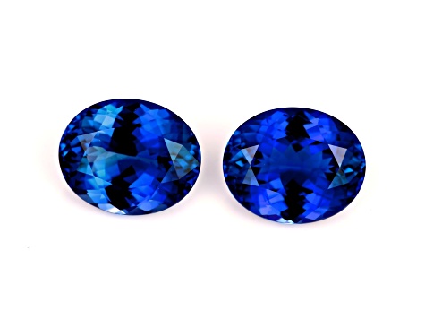 Tanzanite 19.0x16.1mm Oval Matched Pair 44.82ctw