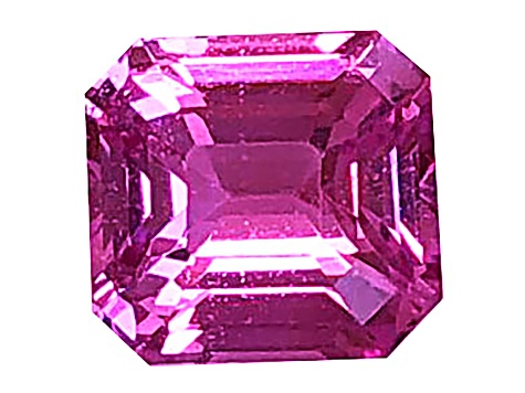 Pink Sapphire Loose Gemstone Unheated 6.4x6mm Emerald Cut 1.52ct