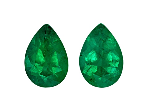 Emerald 5.8x4mm Pear Shape Matched Pair 0.66ctw