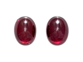 Rhodolite 9x7mm Oval Cabochon Matched Pair 5.81ctw