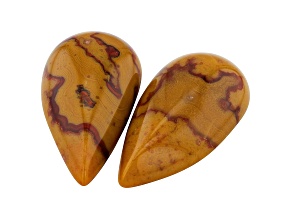 Tennessee Paint Rock Agate 28.5x14.2mm Tear Drop Cabochon Set of 2 31.61ctw