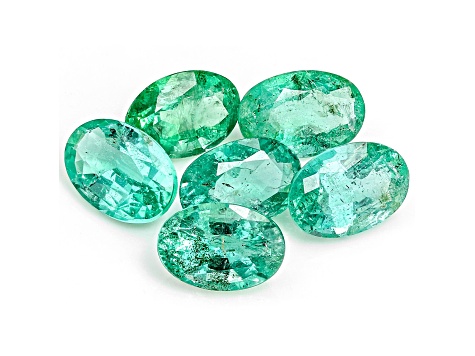 Zambian Emerald 6x4mm Oval Set of 6 2.65ctw