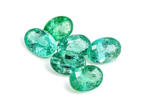 Zambian Emerald 6x4mm Oval Set of 6 2.65ctw