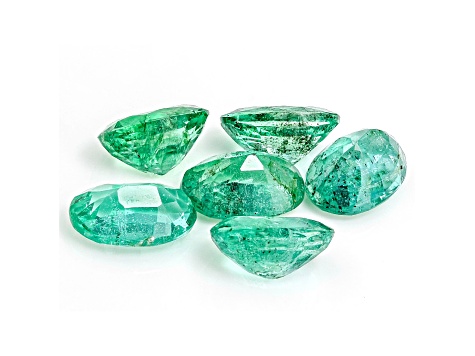 Zambian Emerald 6x4mm Oval Set of 6 2.65ctw