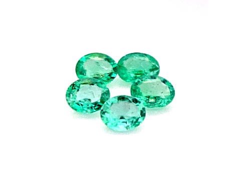 Ethiopian Emerald 5x4mm Oval Set of 5 1.35ctw