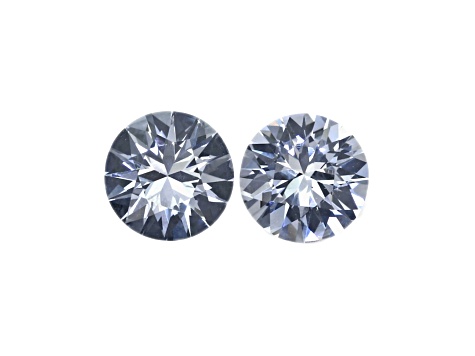 White Sapphire 12mm Round Matched Pair 12.68ctw