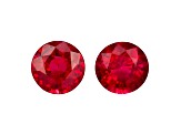 Ruby 7.1mm Round Matched Pair 3.08ctw