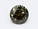 1.07ct Dark Green Round Lab-Grown Diamond VS2 Clarity IGI Certified