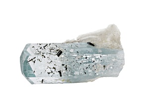 Aquamarine Crystal With Black Tourmaline and Albite 3.70x1.93cm Specimen