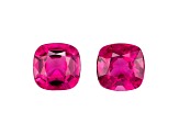 Rubellite 6.9mm Cushion Matched Pair 2.63ctw