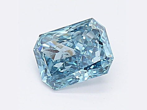 0.81ct Intense Greenish Blue Radiant Cut Lab-Grown Diamond VS1 Clarity IGI Certified