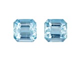 Aquamarine 5.9mm Emerald Cut Matched Pair 1.85ctw