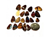 Boulder Opal Pre-Drilled Free-Form Cabochon Set of 20 79ctw
