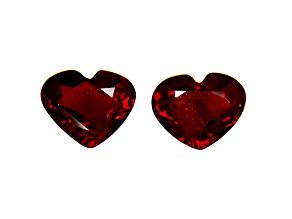 Ruby 9.5x7.7mm Heart Shape Matched Pair 6.16ctw